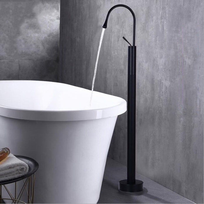 Modern bath shower mixer tap single lever control detail view