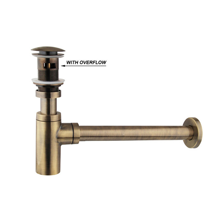 Brass basin bottle trap detailed product view detail view