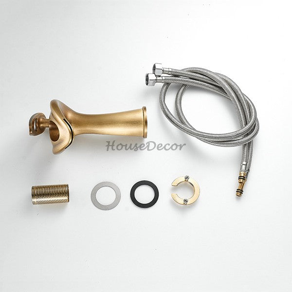 Antique Brass bath shower mixer tap waterfall spout additional view