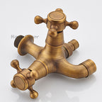 Antique Brass utility faucet wall mounted design detail view