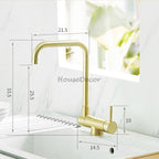 Brushed Gold kitchen sink mixer tap detailed product view additional view