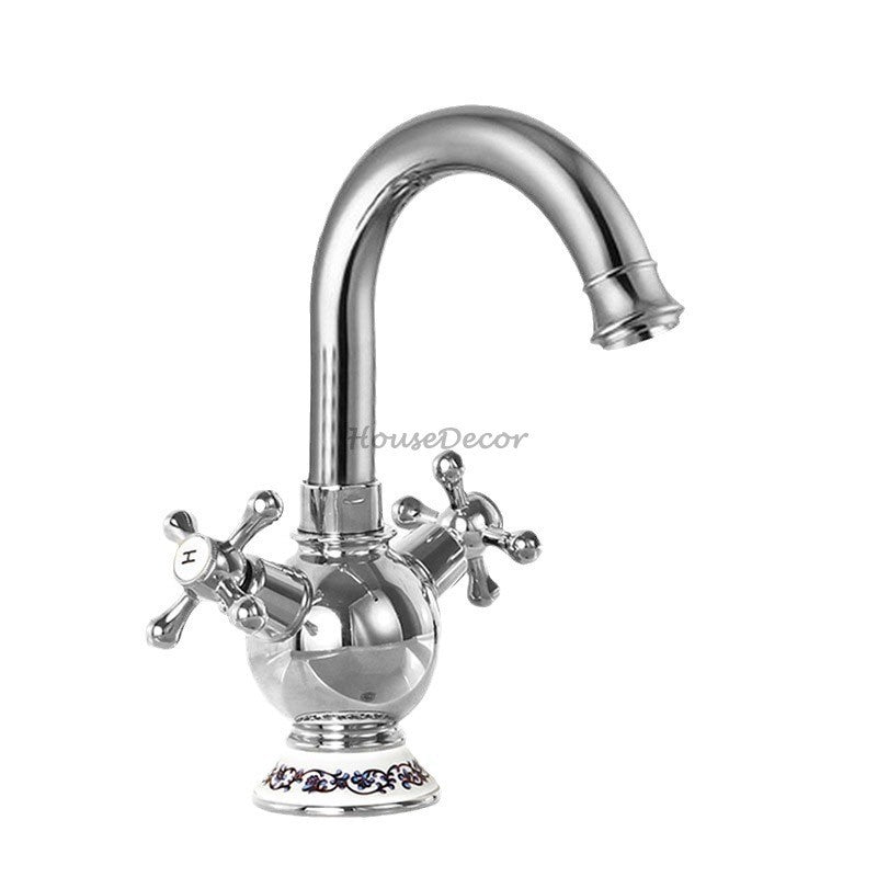 Antique Brass bath shower mixer tap swivel spout detail view