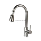 Modern Stainless Steel kitchen sink mixer tap pull out spray main view