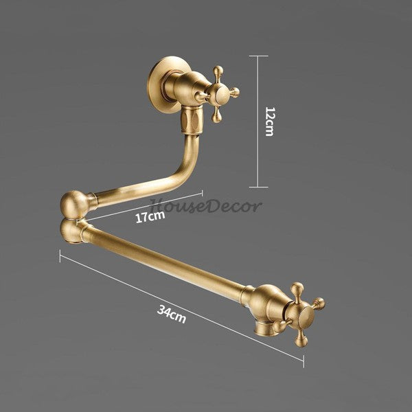 Antique Brass kitchen sink mixer tap folding spout additional view