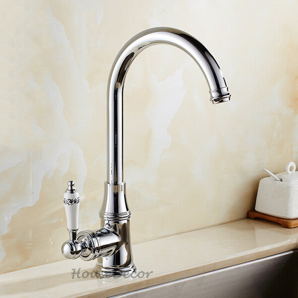 Modern Ceramic kitchen sink mixer tap swivel spout main view