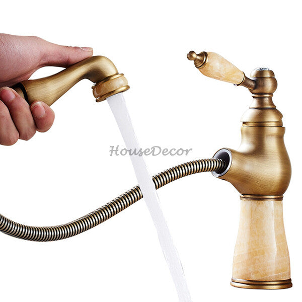 Modern bath shower mixer tap pull out spray main view