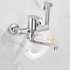 Modern bath shower mixer tap swivel spout detail view