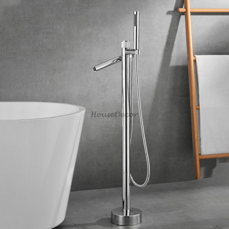 Modern bath shower mixer tap handheld shower set detail view