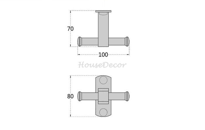 Matte Black robe hook wall mounted design additional view