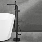 Modern bath shower mixer tap floor mounted design detail view