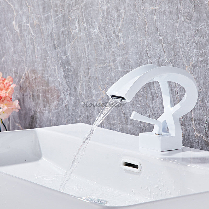 Modern Brass bath shower mixer tap waterfall spout additional view