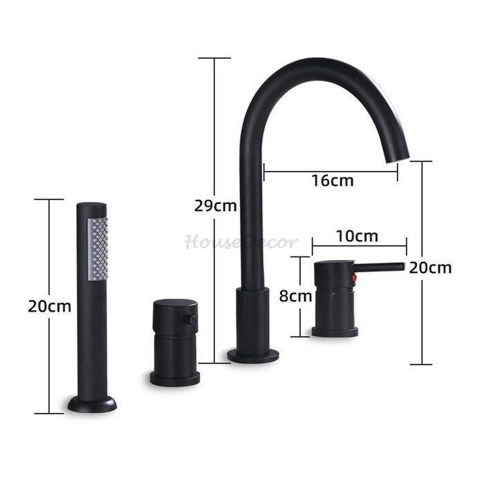 Modern bath shower mixer tap handheld shower set additional view