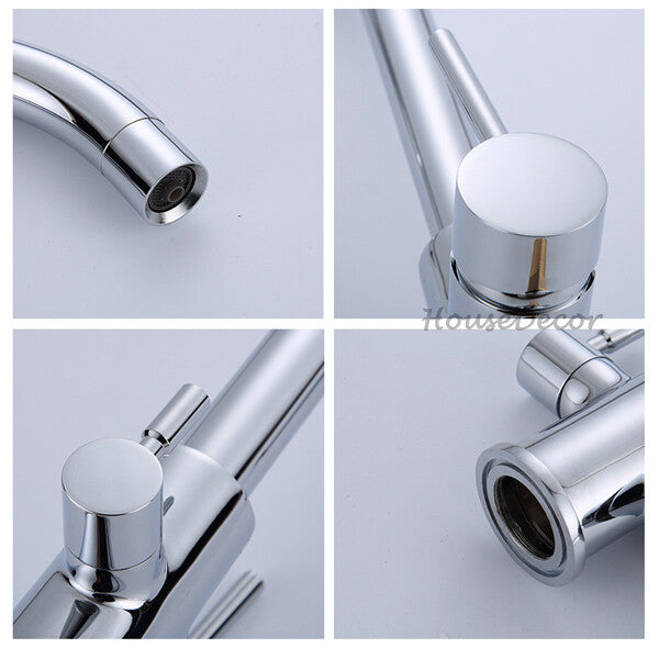 Chrome kitchen sink mixer tap detailed product view additional view