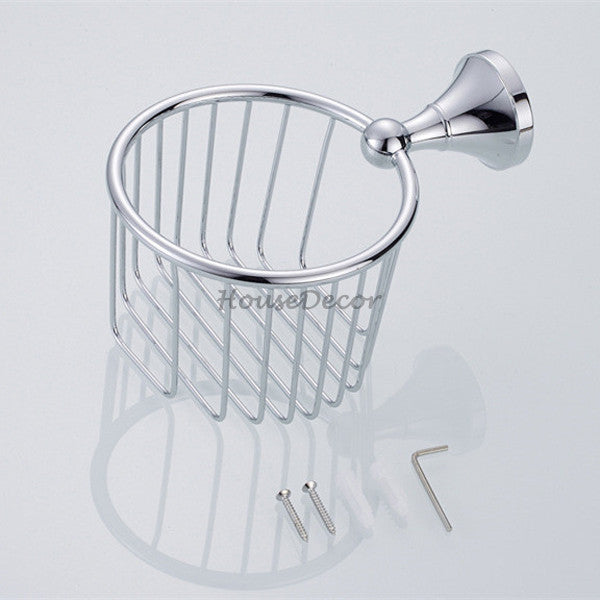 Chrome Brass toilet paper holder wall mounted design detail view
