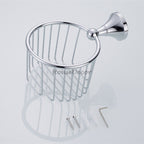 Chrome Brass toilet paper holder wall mounted design detail view