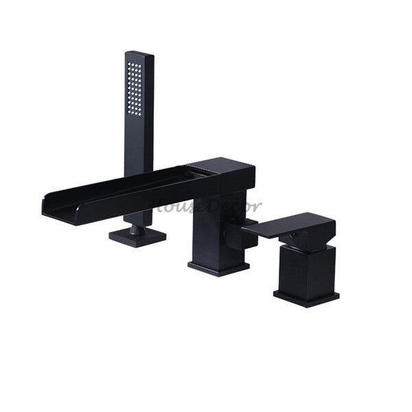 Modern bath shower mixer tap waterfall spout main view