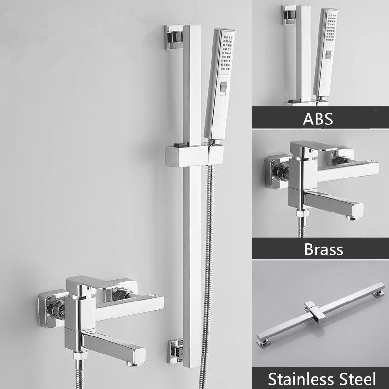 Modern bath shower mixer tap wall mounted design detail view