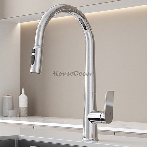 Modern kitchen sink mixer tap pull out spray additional view