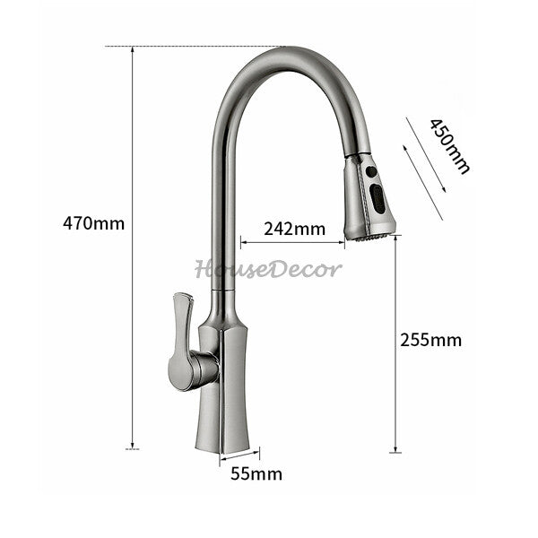 Modern kitchen sink mixer tap pull out spray additional view