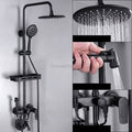 Black bath shower mixer tap handheld shower set main view