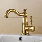 Gold bath shower mixer tap swivel spout main view