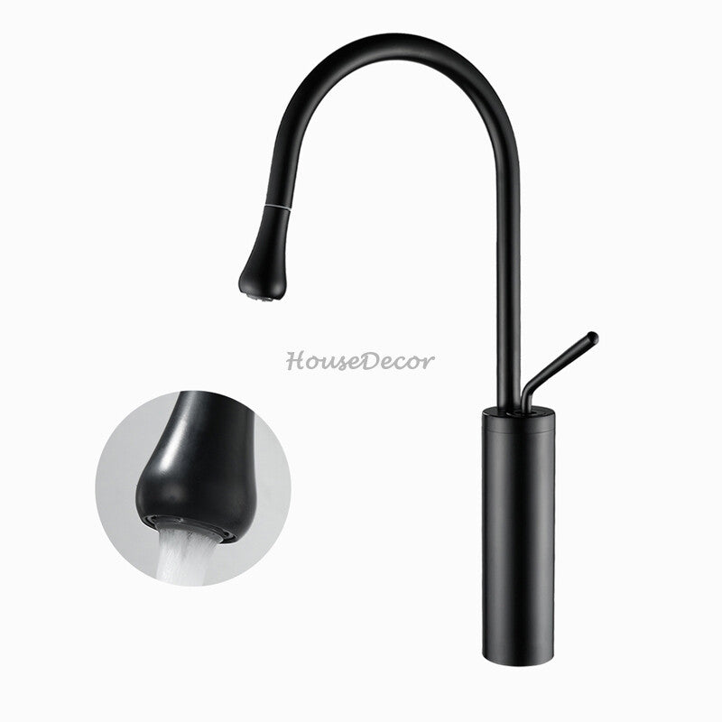 Modern bath shower mixer tap pull out spray detail view