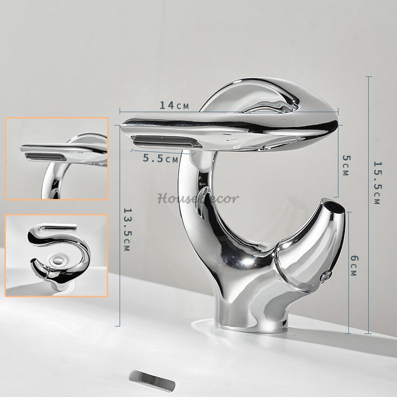 Modern bath shower mixer tap waterfall spout additional view