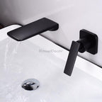 Modern bath shower mixer tap waterfall spout detail view