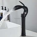 Modern bath shower mixer tap waterfall spout detail view