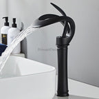 Modern bath shower mixer tap waterfall spout detail view