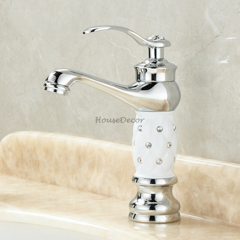 Modern bath shower mixer tap single lever control detail view