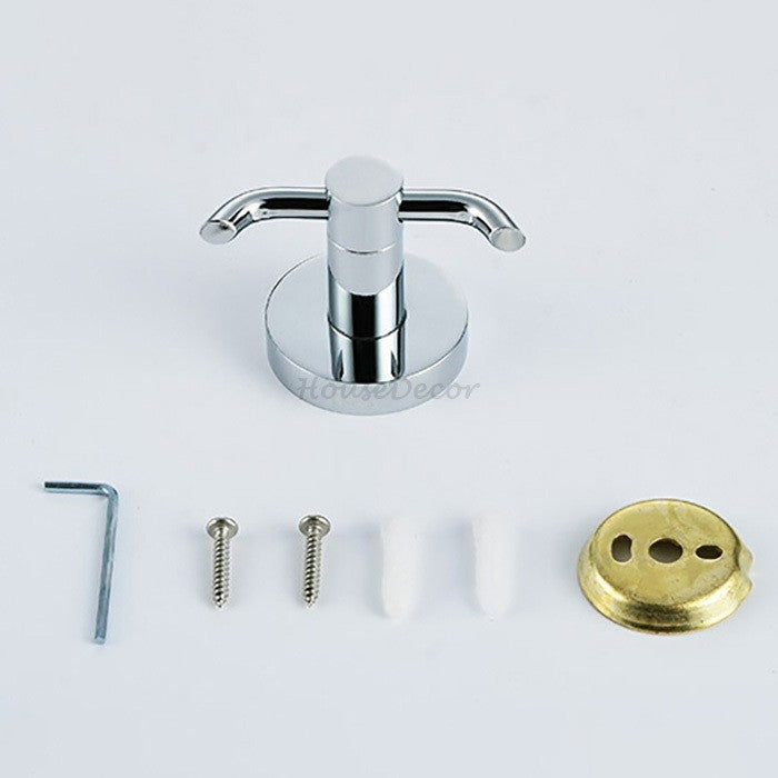 Polished Chrome robe hook wall mounted design detail view