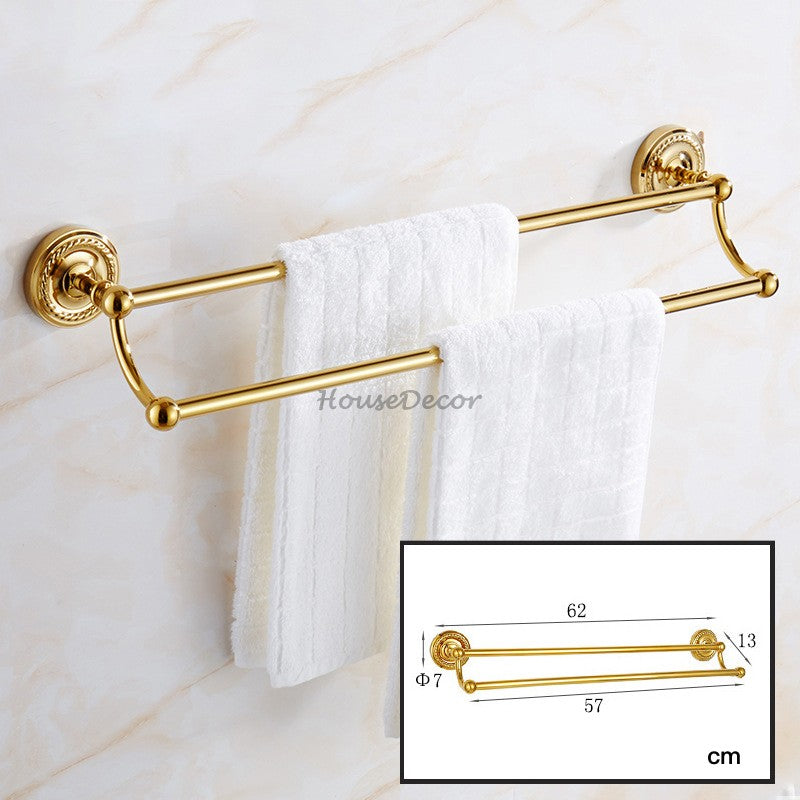 Gold Brass towel rack detailed product view additional view