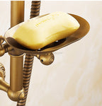 Antique Brass bath shower mixer tap handheld shower set detail view