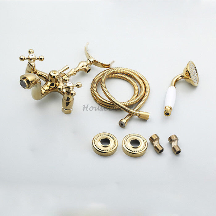 Gold bath shower mixer tap wall mounted design additional view