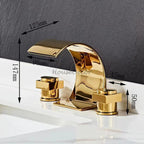 Gold bath shower mixer tap waterfall spout additional view