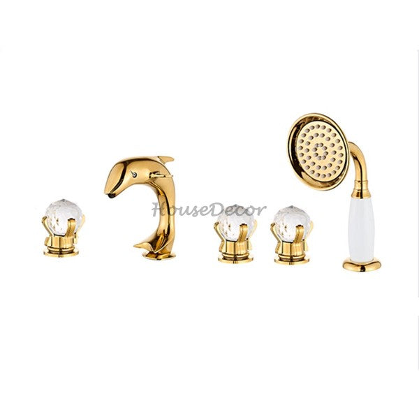 Gold bath shower mixer tap detailed product view main view