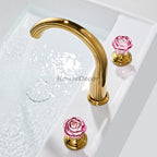 Brass bathroom basin mixer tap 3 hole installation additional view