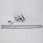 Chrome bath shower mixer tap waterfall spout detail view