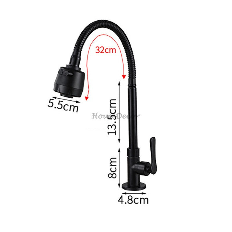 Matte Black kitchen sink mixer tap deck mounted design additional view