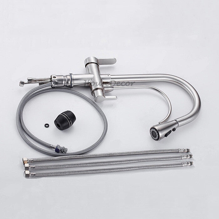 Modern kitchen sink mixer tap pull out spray additional view