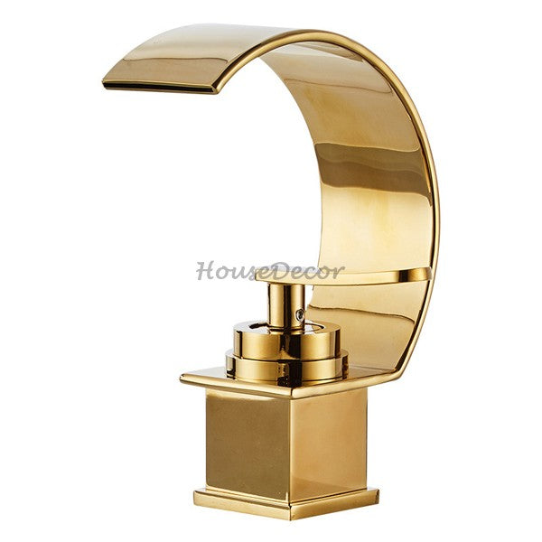 Brass bath shower mixer tap waterfall spout main view