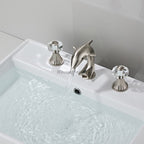 Modern bath shower mixer tap dual handle control detail view