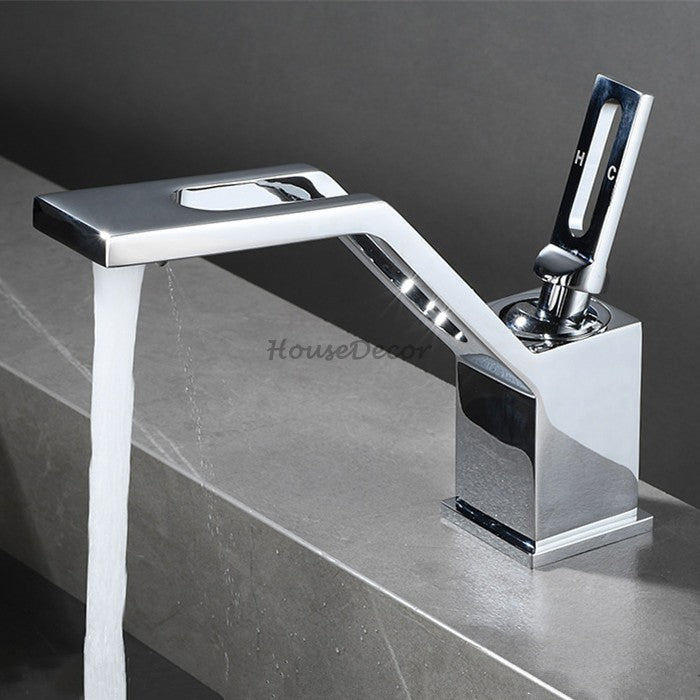 Modern bath shower mixer tap single lever control detail view