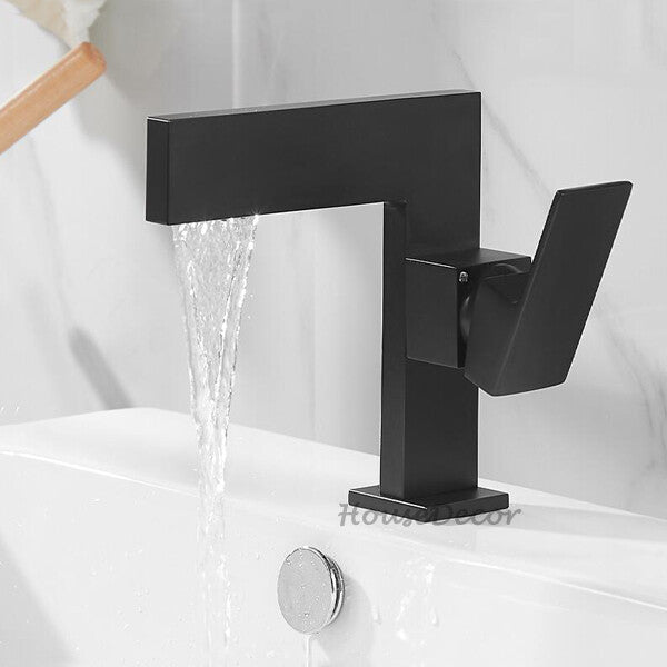 Brass bath shower mixer tap waterfall spout detail view