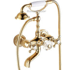 Gold Brass bath shower mixer tap wall mounted design additional view