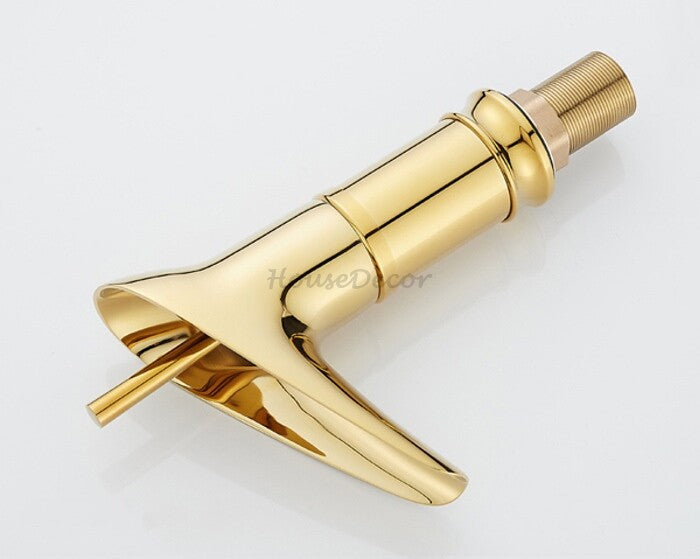 Gold Brass bath shower mixer tap waterfall spout additional view