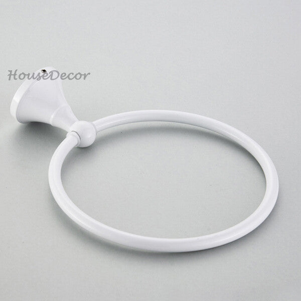 White towel rack wall mounted design detail view