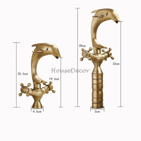 Antique Brass bath shower mixer tap dual handle control additional view