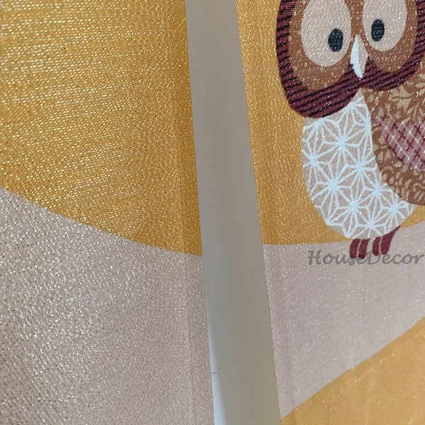 Gold Fabric doorway curtain room divider design detail view